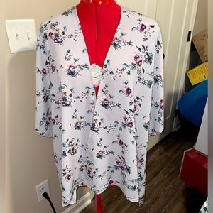 12PM BY MON AMI FLORAL FLOWY OPEN FRONT KIMONO  SLEEVE JACKET SMALL